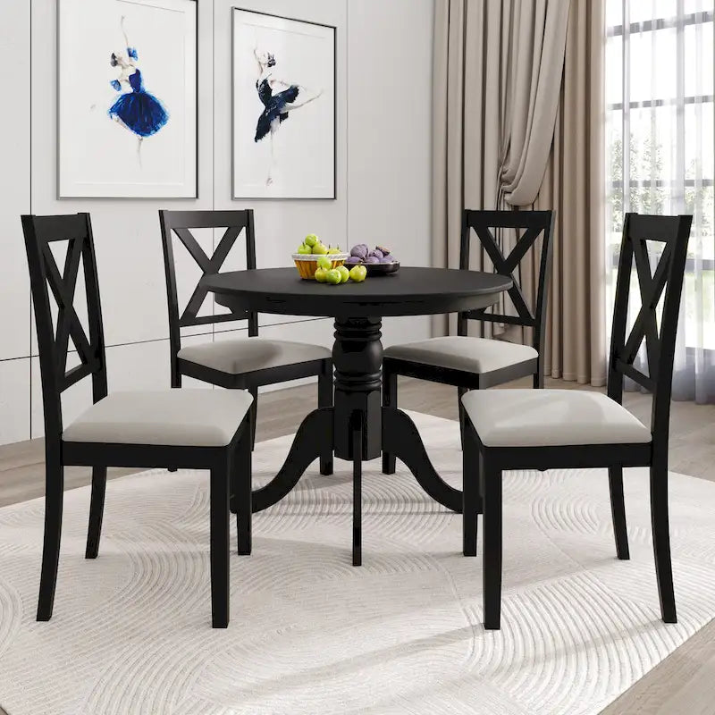 Ensemble de salle à manger rustique en bois 5 pièces CraftPorch