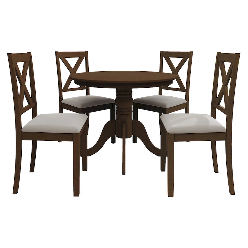 Ensemble de salle à manger rustique en bois 5 pièces CraftPorch