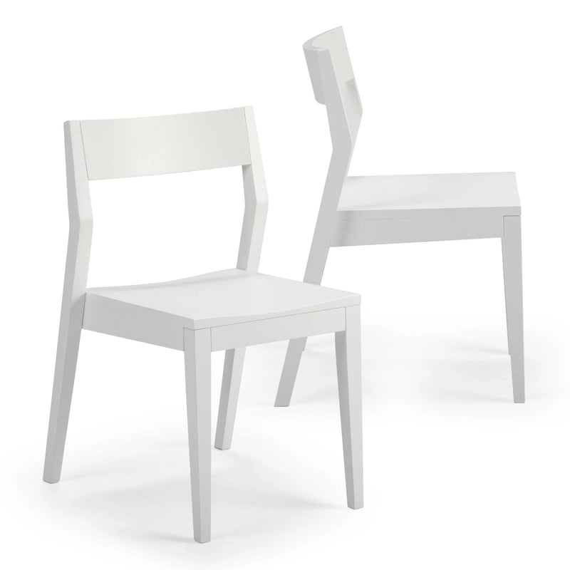 Chaise de salle à manger moderne en bois massif Plank and Beam - Lot de 2