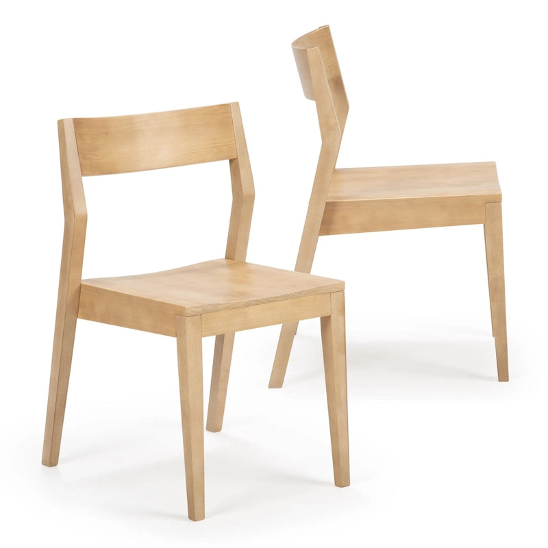 Chaise de salle à manger moderne en bois massif Plank and Beam - Lot de 2
