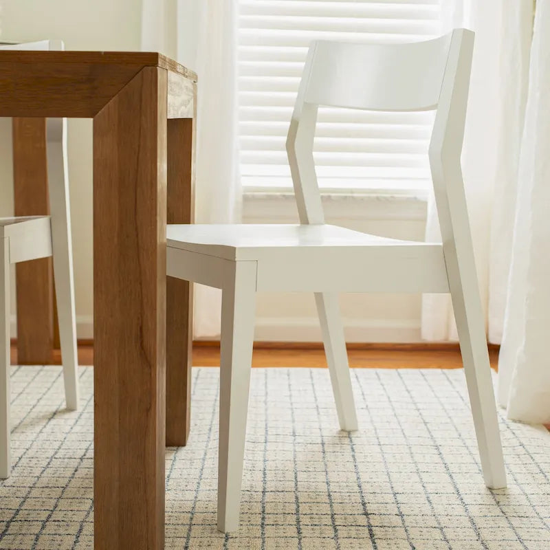 Chaise de salle à manger moderne en bois massif Plank and Beam - Lot de 2