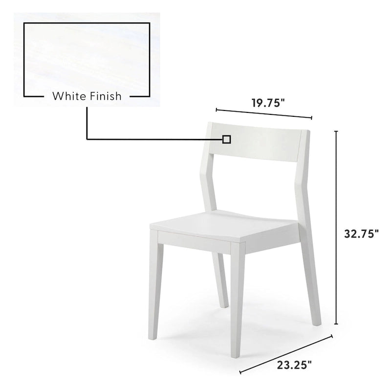 Chaise de salle à manger moderne en bois massif Plank and Beam - Lot de 2