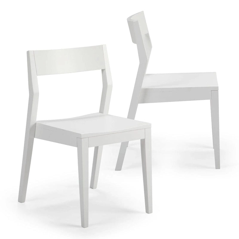 Chaise de salle à manger moderne en bois massif Plank and Beam - Lot de 2