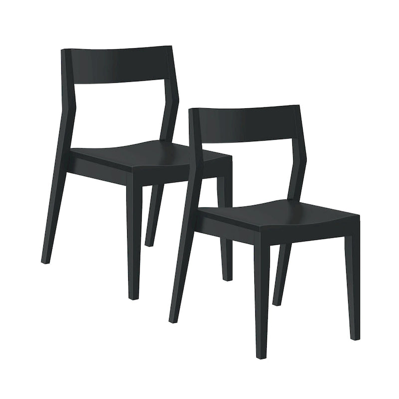 Chaise de salle à manger moderne en bois massif Plank and Beam - Lot de 2