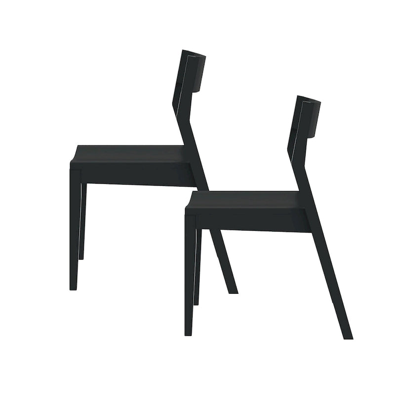 Chaise de salle à manger moderne en bois massif Plank and Beam - Lot de 2