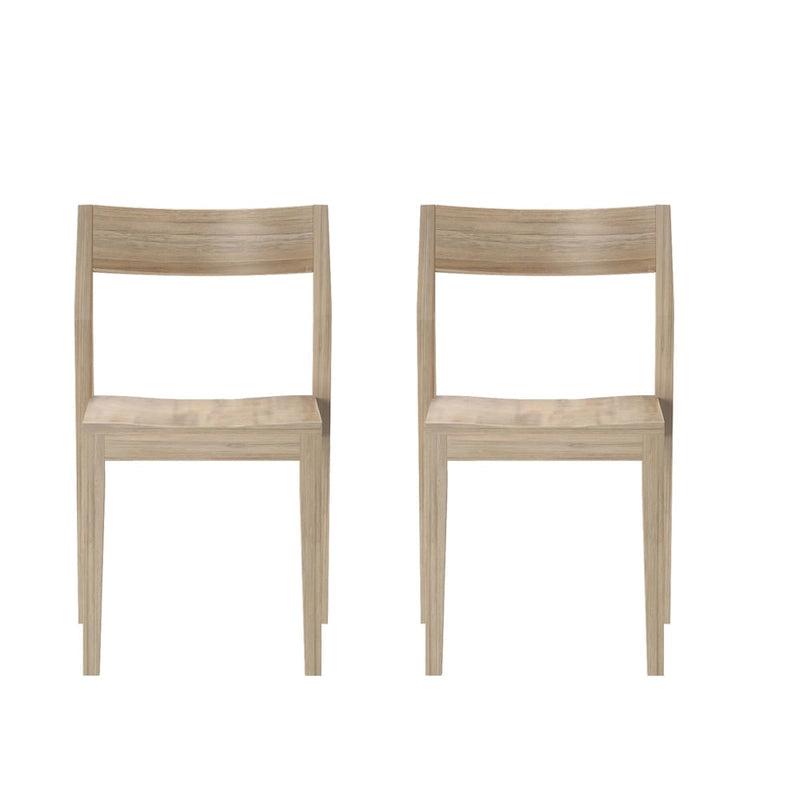 Chaise de salle à manger moderne en bois massif Plank and Beam - Lot de 2