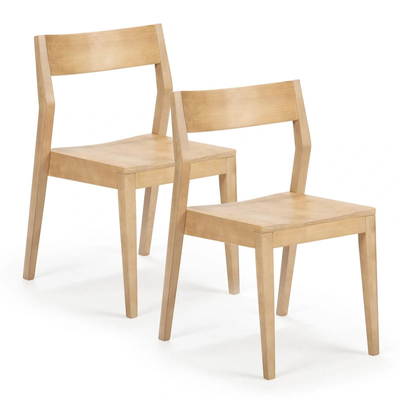Chaise de salle à manger moderne en bois massif Plank and Beam - Lot de 2