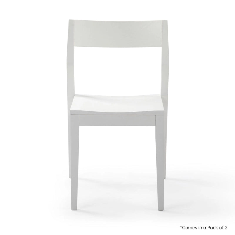 Chaise de salle à manger moderne en bois massif Plank and Beam - Lot de 2