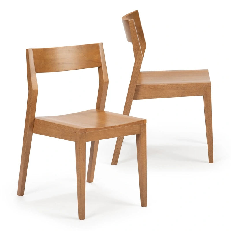 Chaise de salle à manger moderne en bois massif Plank and Beam - Lot de 2