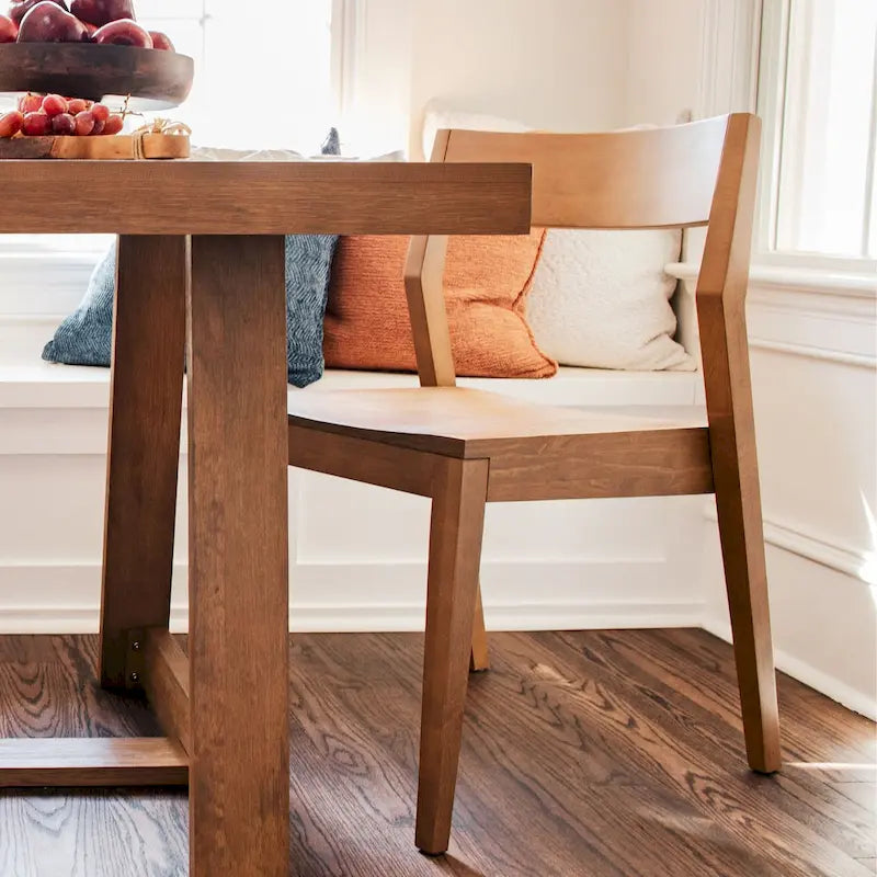 Chaise de salle à manger moderne en bois massif Plank and Beam - Lot de 2