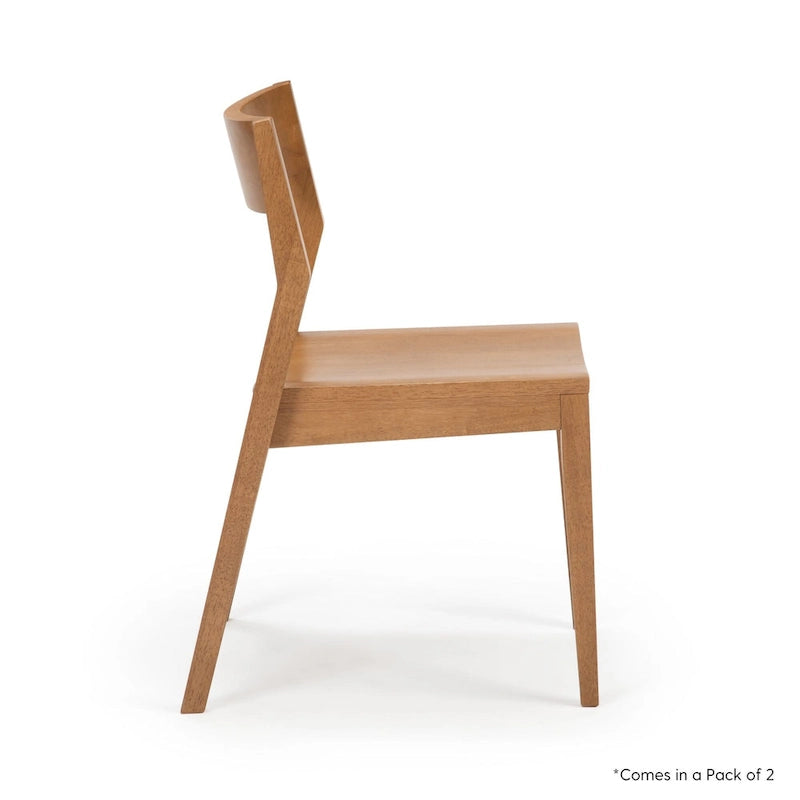 Chaise de salle à manger moderne en bois massif Plank and Beam - Lot de 2