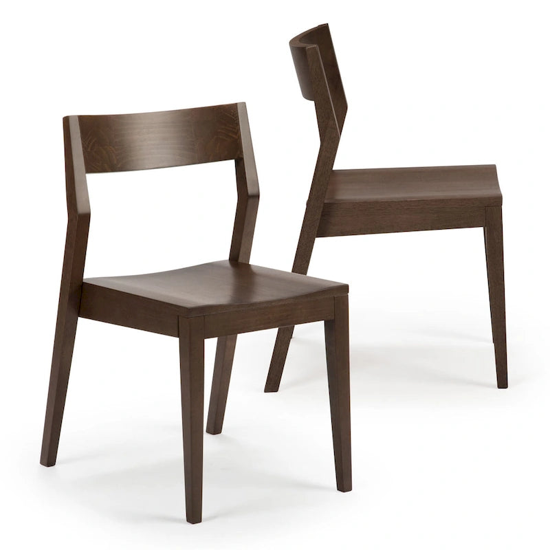Chaise de salle à manger moderne en bois massif Plank and Beam - Lot de 2