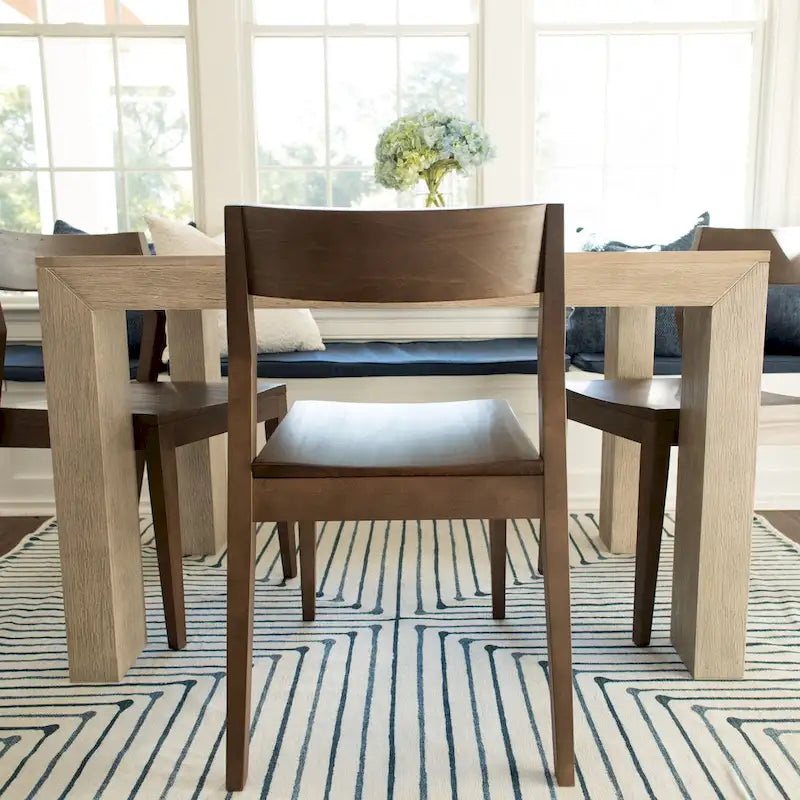 Chaise de salle à manger moderne en bois massif Plank and Beam - Lot de 2