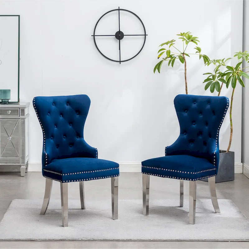Fauteuil Montura en velours capitonné de Roundhill Furniture (lot de 2)