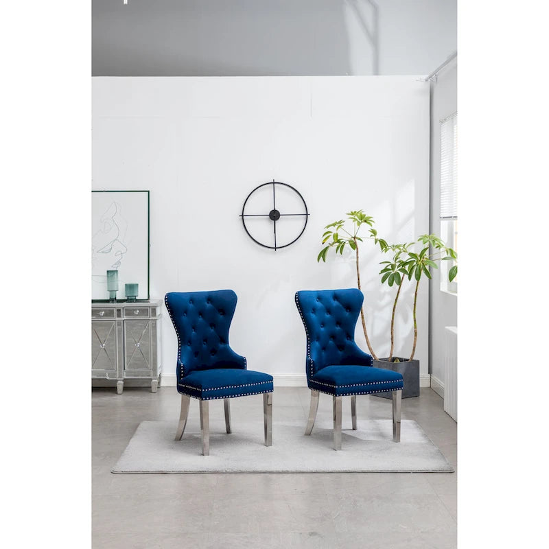 Fauteuil Montura en velours capitonné de Roundhill Furniture (lot de 2)