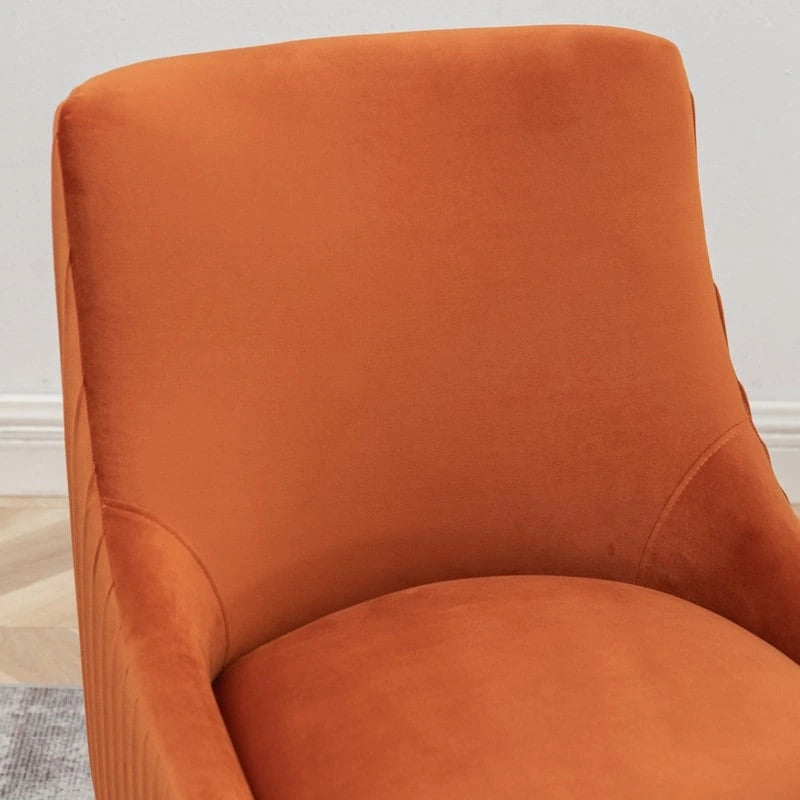 SEYNAR Ensemble de 6 chaises de salle à manger ou de coiffeuse modernes et glamour en velours bouclé plissé avec poignée arrière