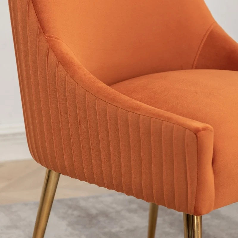 SEYNAR Ensemble de 6 chaises de salle à manger ou de coiffeuse modernes et glamour en velours bouclé plissé avec poignée arrière