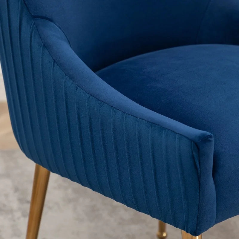 SEYNAR Ensemble de 6 chaises de salle à manger ou de coiffeuse modernes et glamour en velours bouclé plissé avec poignée arrière