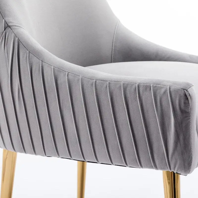 SEYNAR Ensemble de 6 chaises de salle à manger ou de coiffeuse modernes et glamour en velours bouclé plissé avec poignée arrière
