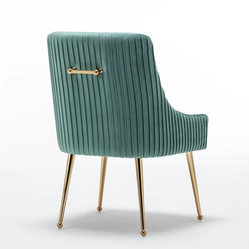 SEYNAR Ensemble de 6 chaises de salle à manger ou de coiffeuse modernes et glamour en velours bouclé plissé avec poignée arrière