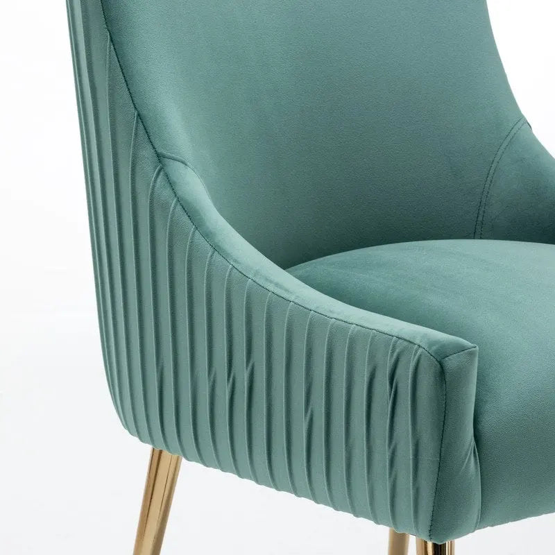 SEYNAR Ensemble de 6 chaises de salle à manger ou de coiffeuse modernes et glamour en velours bouclé plissé avec poignée arrière