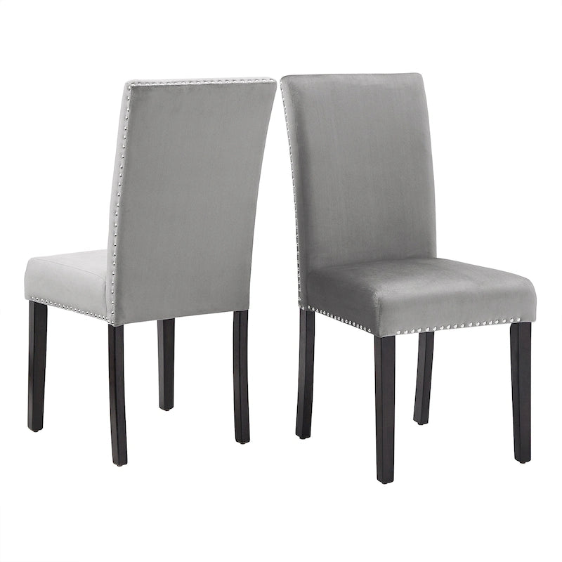 Chaises de salle à manger Balmforth à clous décoratifs en velours (lot de 2) par iNSPIRE Q Classic