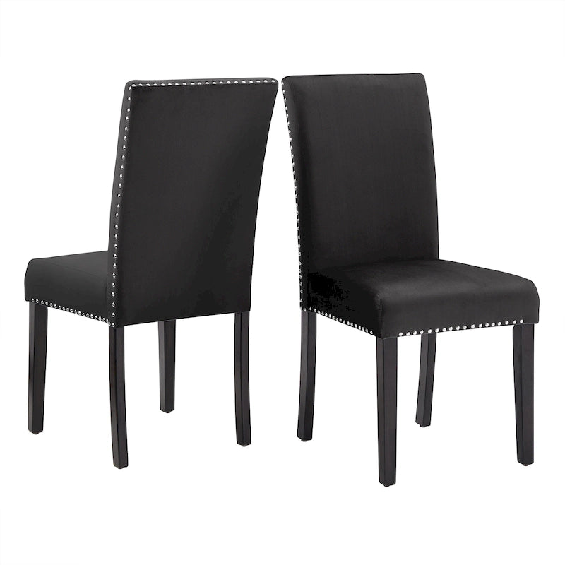 Chaises de salle à manger Balmforth à clous décoratifs en velours (lot de 2) par iNSPIRE Q Classic
