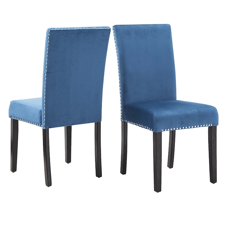 Chaises de salle à manger Balmforth à clous décoratifs en velours (lot de 2) par iNSPIRE Q Classic