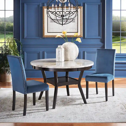 Chaises de salle à manger Balmforth à clous décoratifs en velours (lot de 2) par iNSPIRE Q Classic