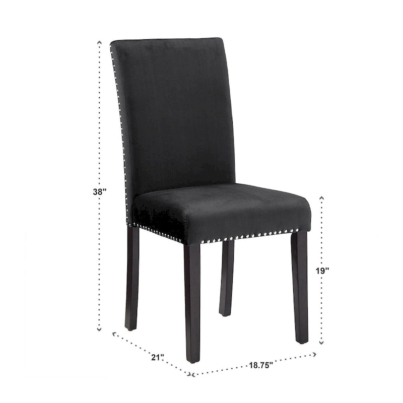 Chaises de salle à manger Balmforth à clous décoratifs en velours (lot de 2) par iNSPIRE Q Classic