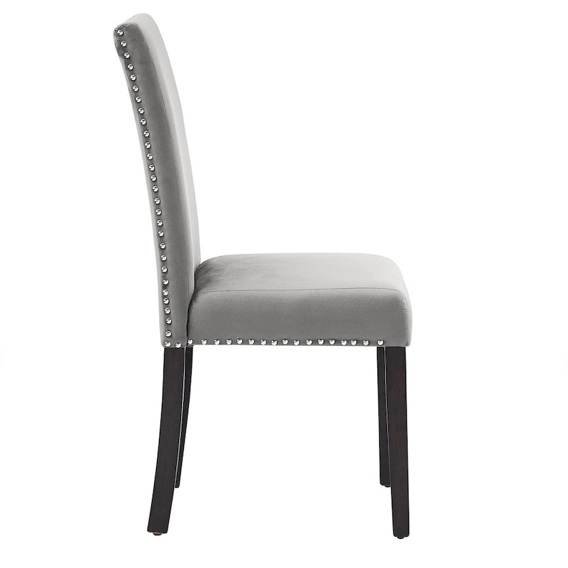Chaises de salle à manger Balmforth à clous décoratifs en velours (lot de 2) par iNSPIRE Q Classic