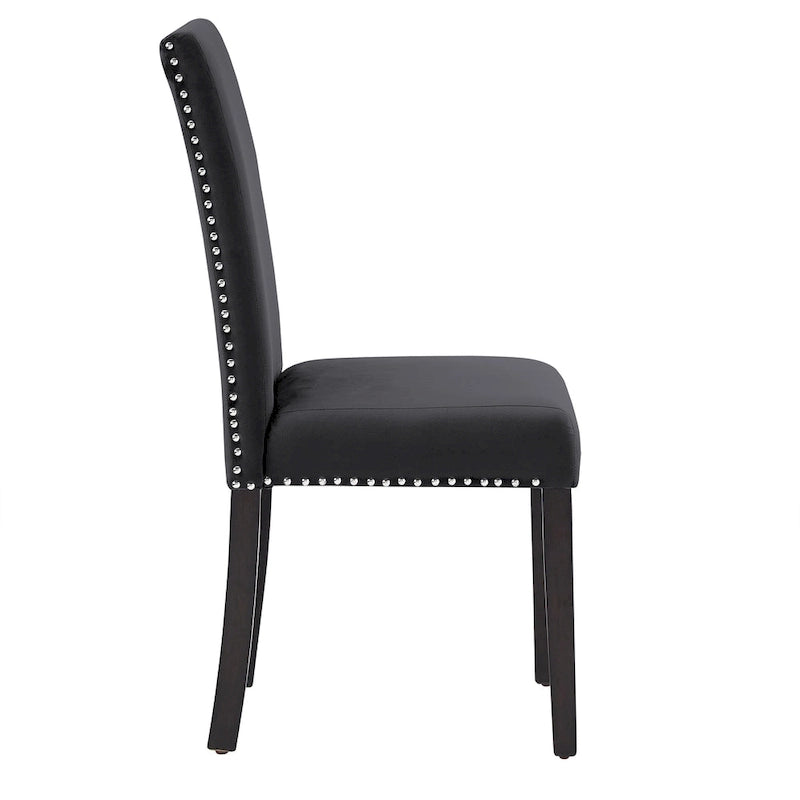 Chaises de salle à manger Balmforth à clous décoratifs en velours (lot de 2) par iNSPIRE Q Classic
