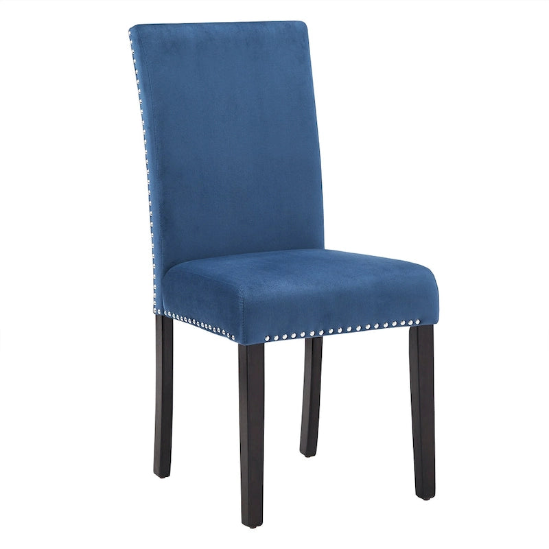 Chaises de salle à manger Balmforth à clous décoratifs en velours (lot de 2) par iNSPIRE Q Classic