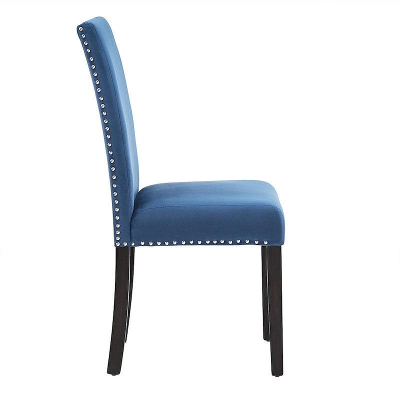 Chaises de salle à manger Balmforth à clous décoratifs en velours (lot de 2) par iNSPIRE Q Classic