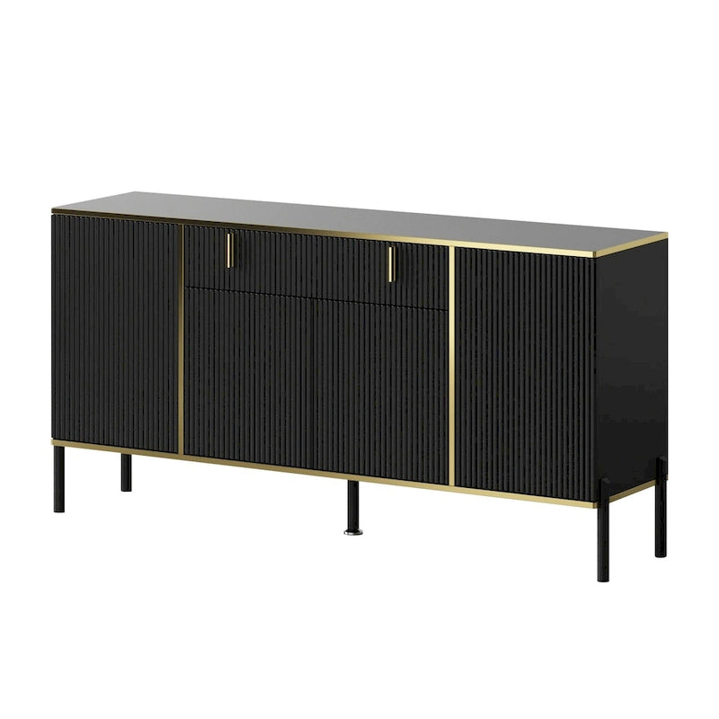 Buffet de cuisine Timechee à 4 portes et 2 tiroirs supérieurs, meuble de rangement d'appoint