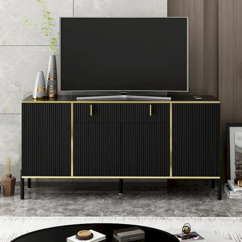 Buffet de cuisine Timechee à 4 portes et 2 tiroirs supérieurs, meuble de rangement d'appoint