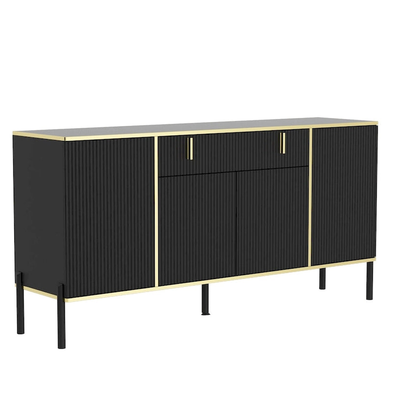 Buffet de cuisine Timechee à 4 portes et 2 tiroirs supérieurs, meuble de rangement d'appoint