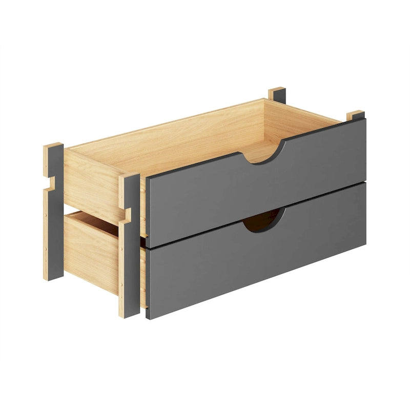 Kit de rangement modulaire à 2 tiroirs pour garde-manger de cuisine, 100 % bois massif, par Palace Imports