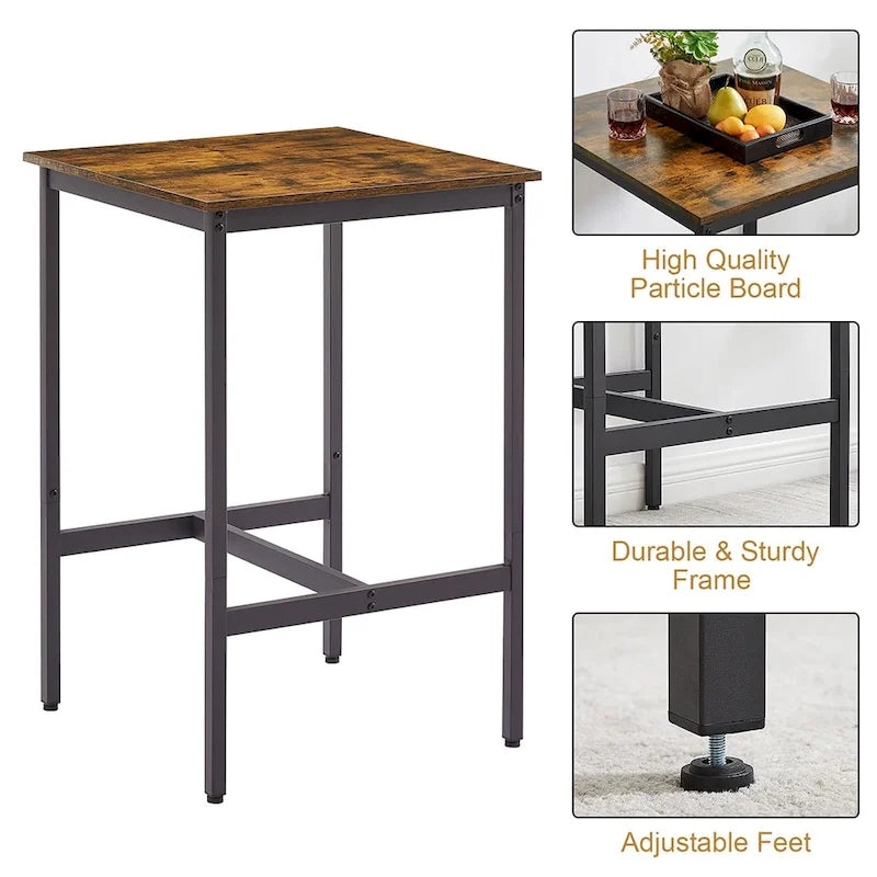 Ensemble table de bar 3 pièces, ensemble table de cuisine pour 2 personnes, tabourets rembourrés