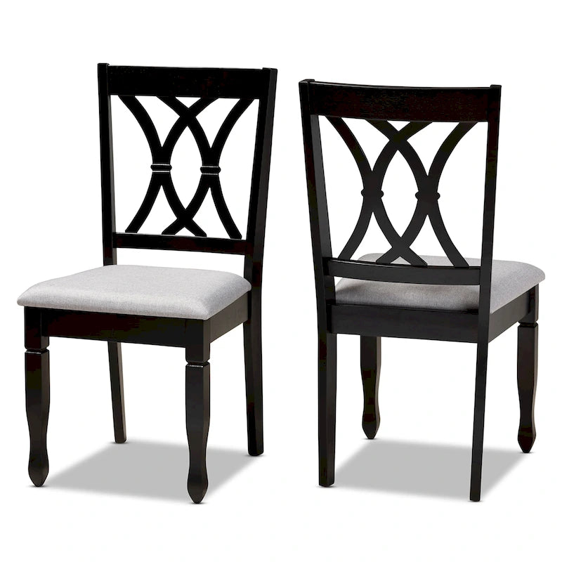 Ensemble de 2 chaises de salle à manger rembourrées Reneau, style moderne et contemporain