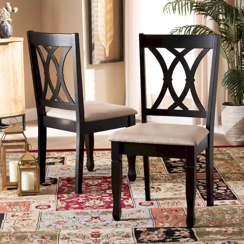 Ensemble de 2 chaises de salle à manger rembourrées Reneau, style moderne et contemporain