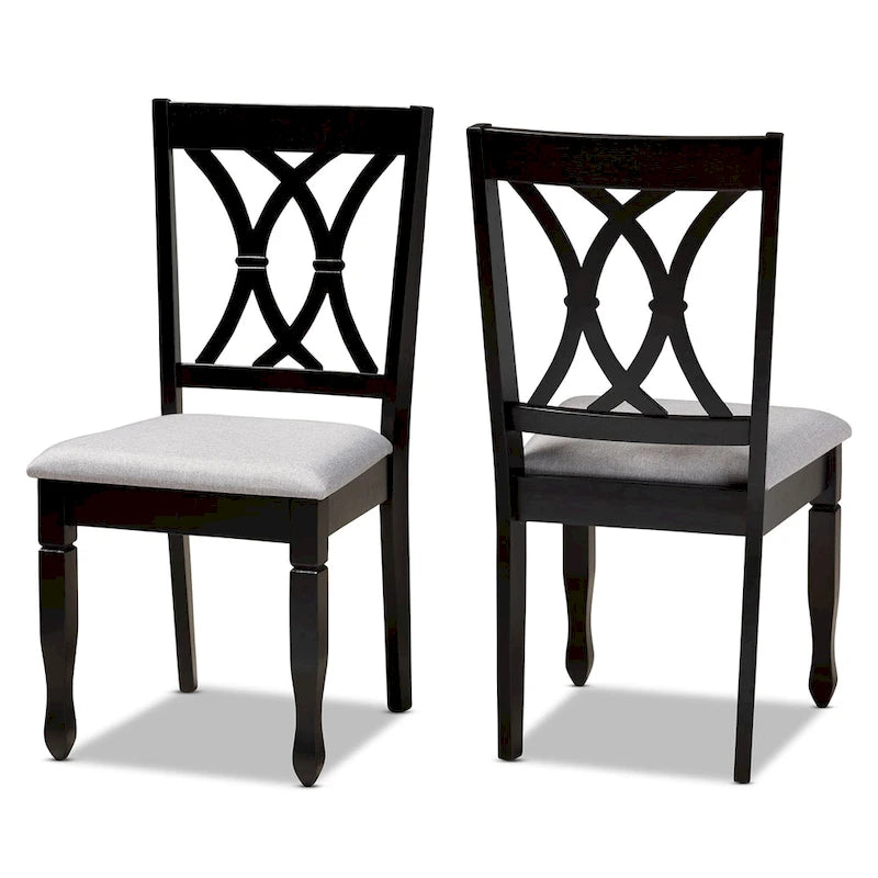 Ensemble de 2 chaises de salle à manger rembourrées Reneau, style moderne et contemporain