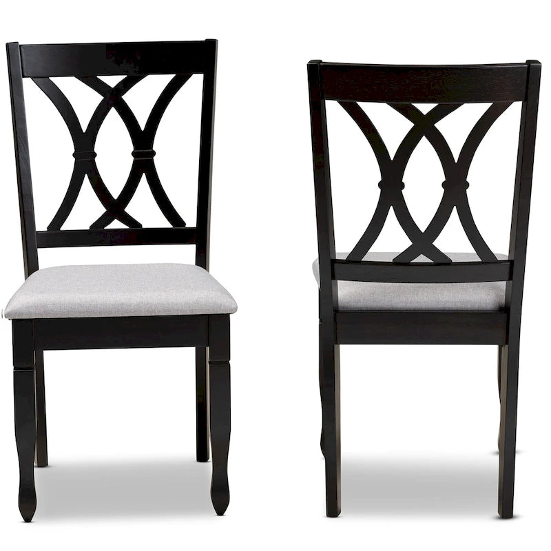 Ensemble de 2 chaises de salle à manger rembourrées Reneau, style moderne et contemporain