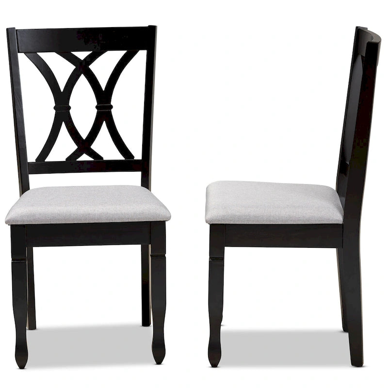 Ensemble de 2 chaises de salle à manger rembourrées Reneau, style moderne et contemporain
