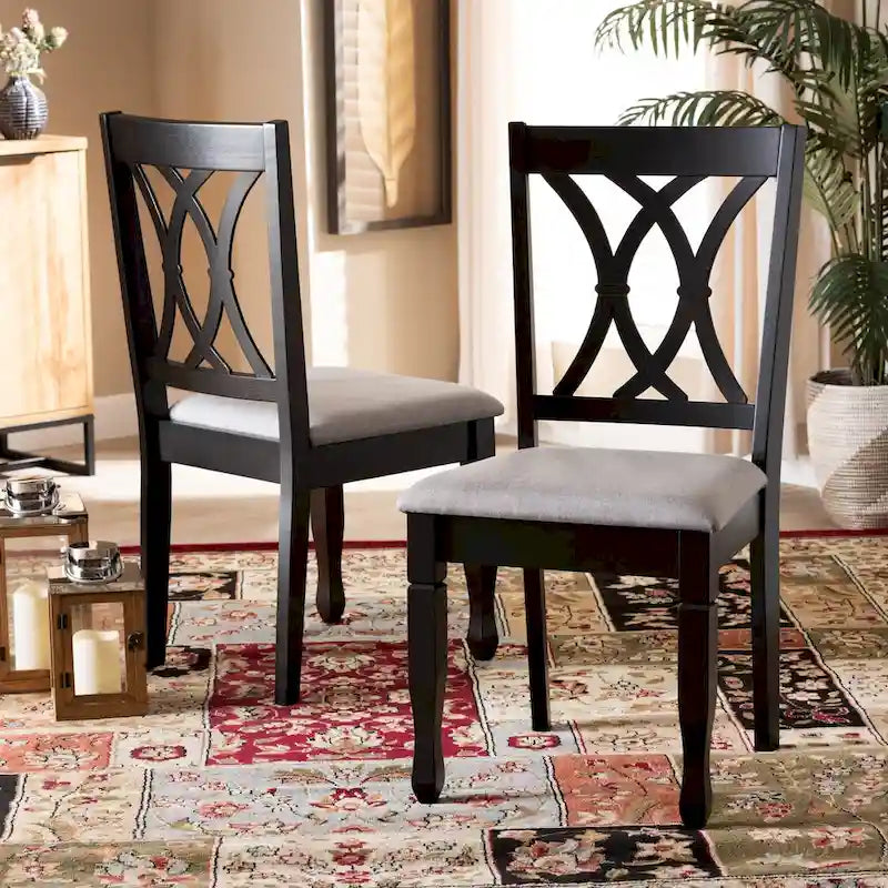 Ensemble de 2 chaises de salle à manger rembourrées Reneau, style moderne et contemporain