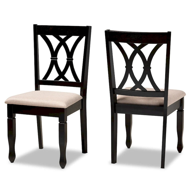 Ensemble de 2 chaises de salle à manger rembourrées Reneau, style moderne et contemporain