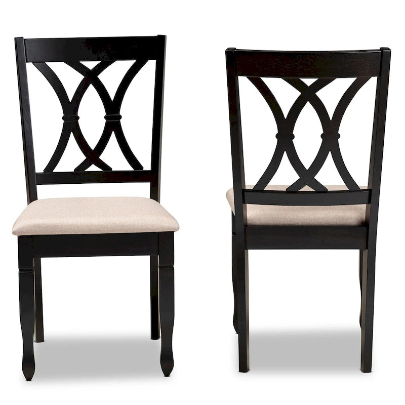 Ensemble de 2 chaises de salle à manger rembourrées Reneau, style moderne et contemporain