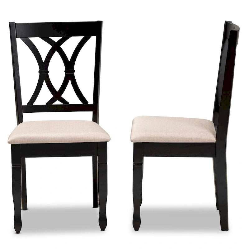 Ensemble de 2 chaises de salle à manger rembourrées Reneau, style moderne et contemporain
