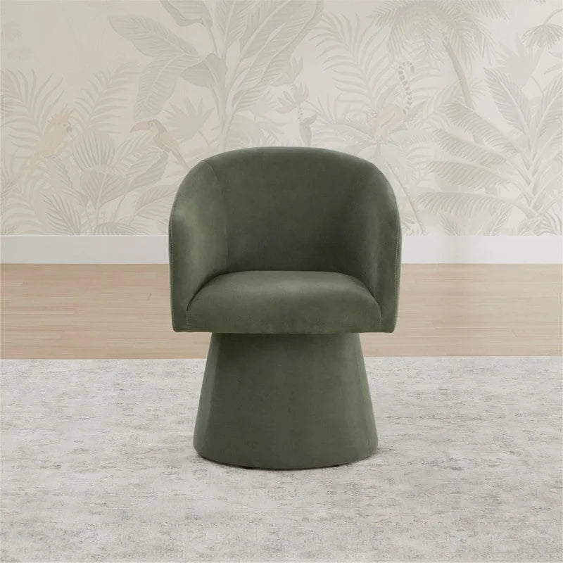 Chaise de salle à manger pivotante moderne Evie, revêtue de tissu.