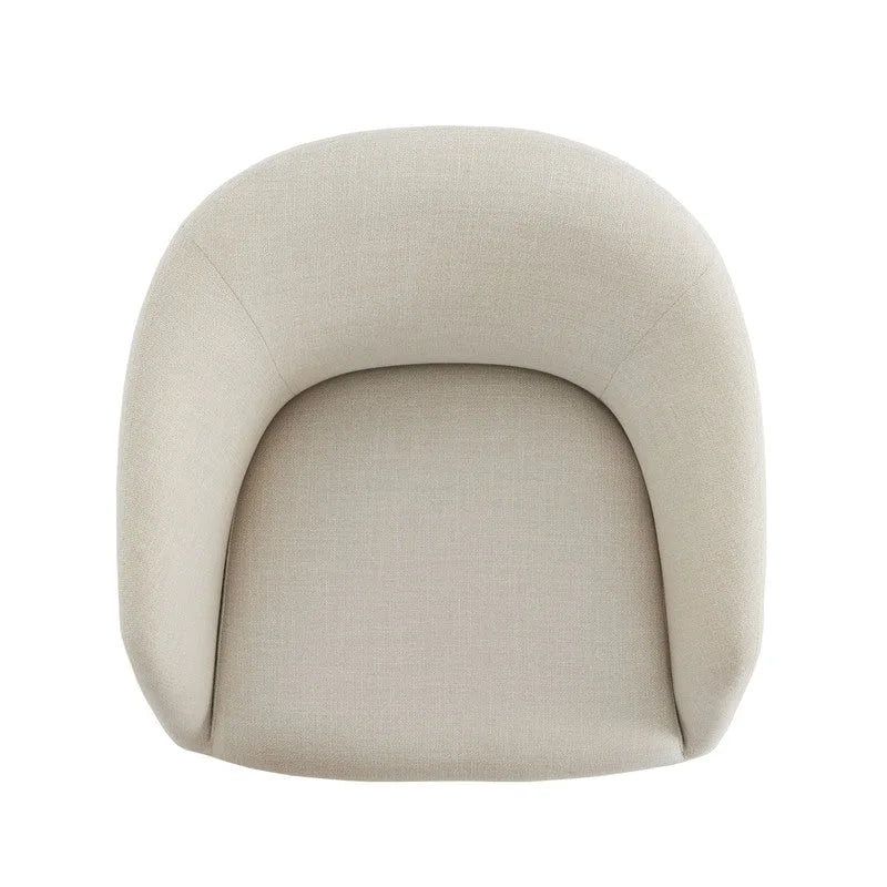 Chaise de salle à manger pivotante moderne Evie, revêtue de tissu.